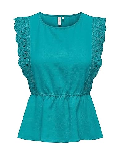 ONLY Damen ONLMETTE SL LACE WVN Top, Aquarelle, L von ONLY