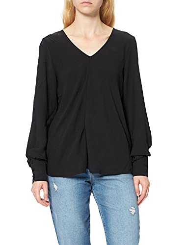 ONLY Damen ONLMETTE UMA L/S TOP NOOS WVN T-Shirt, Black, XS von ONLY