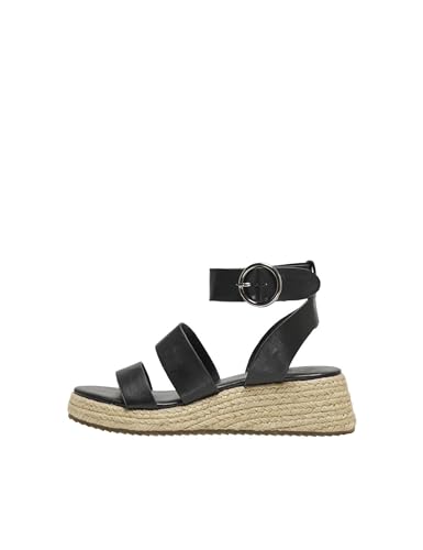 ONLY Damen ONLMINERVA-1 PU Heel NOOS Espadrille, Black, 37 EU von ONLY