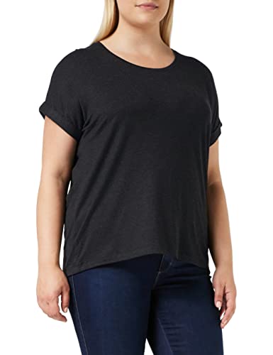 JDY Damen Einfarbiges T-Shirt | Basic Rundhals Ausschnitt Kurzarm Top | Short Sleeve Oberteil ONLMOSTER, Farben:Dunkelgrau, Größe:XXL von ONLY