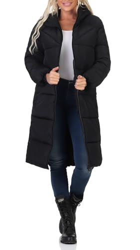 ONLY Damen Steppmantel ONLNewAmanda Long Puffer Parka mit Kapuze 15304786 Black S von ONLY