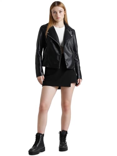 ONLY Damen ONLNEWMELISA Faux Leather Biker CC OTW Lederjacke, Black, L von ONLY