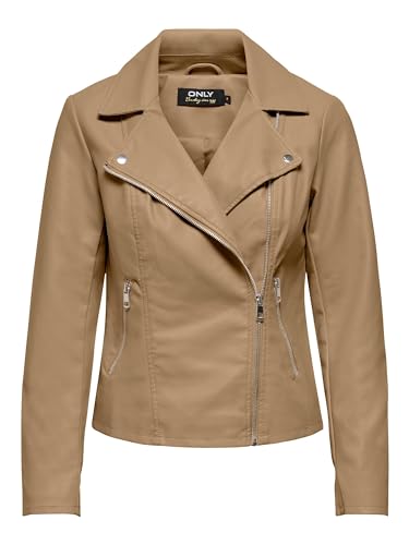 ONLY Damen ONLNEWMELISA Faux Leather Biker CC OTW Lederjacke, Tigers Eye, L von ONLY