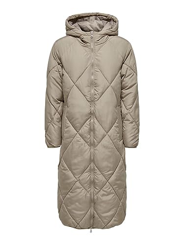 ONLY Damen ONLNEWTAMARA X-Long Quilted Coat CC OTW Mantel, Weathered Teak, L von ONLY