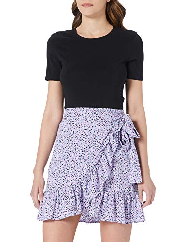 ONLY Damen ONLOLIVIA WRAP Skirt WVN NOOS Rock, Chinese Violet/AOP:Nanna Flower, M von ONLY