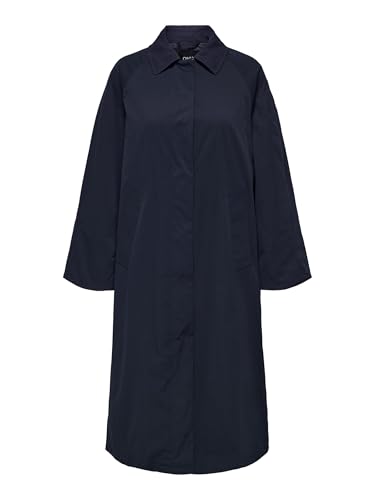 ONLY Damen ONLORCHID Corduroy Mix Trenchcoat CS OTW Mantel, Blau, S ONLY Damen ONLORCHID Corduroy Mix Trenchcoat CS OTW Mantel, Blau, S von ONLY