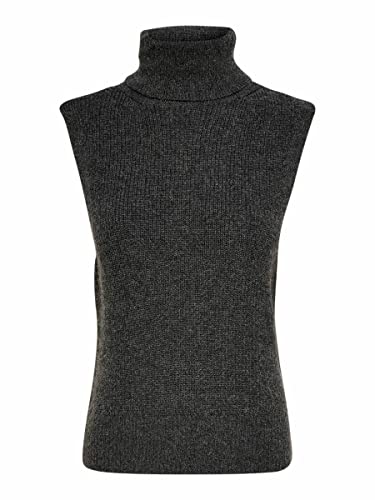 ONLY Damen ONLPARIS Life ROLL Vest KNT N Pullover, Dark Grey Melange, S von ONLY