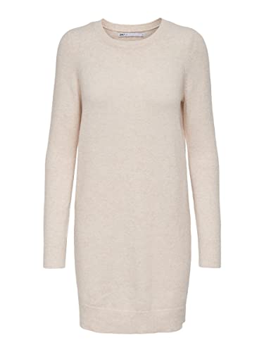 ONLY Damen ONLRICA Life L/S O-Neck Dress KNT NOOS Strickkleid, Birch/Detail:Melange, M von ONLY