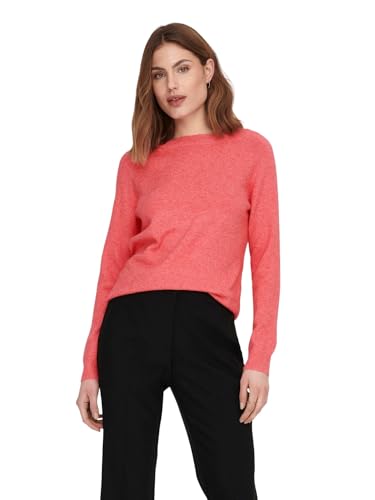 ONLY Damen ONLRICA Life L/S Pullover KNT NOOS 15204279, Sun Kissed Coral/Melange, M von ONLY