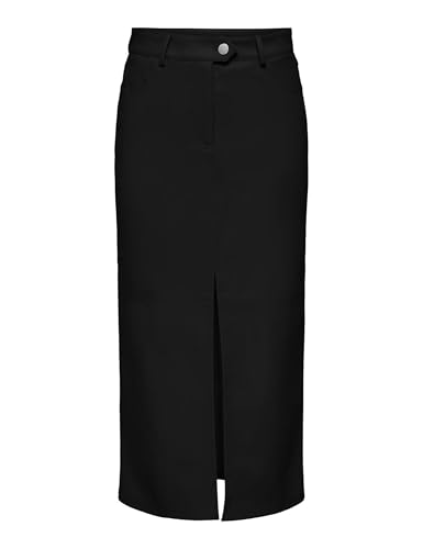 ONLY Damen ONLRIMA Faux Leather Long Skirt OTW Rock, Black, 36 von ONLY