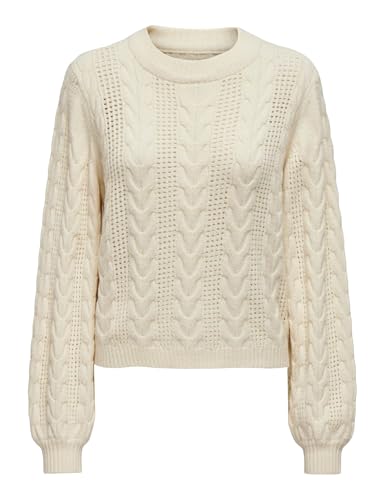 ONLY Female Strickpullover ONLRUBINA Ls Cable O-Neck KNT Noos 15317515,Whitecap Gray,M von ONLY
