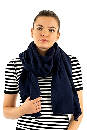 ONLY Damen ONLSELINE Life Woven Crinkle Scarf, Evening Blue, ONE Size von ONLY