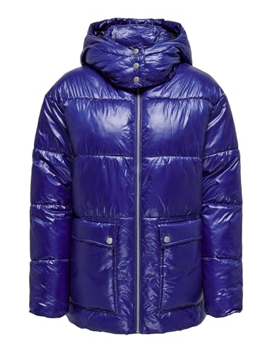 ONLY Damen ONLSKY Oversized Puffer Jacket CC OTW Pufferjacket15321847,Clematis Blue/Detail:Night Sky,XL von ONLY