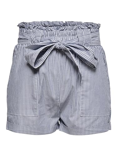 ONLY Damen Onlsmilla Stripe Belt Dnm Noos Shorts, Mehrfarbig (Medium Blue Denim Stripes: W/Stripes), S EU von ONLY