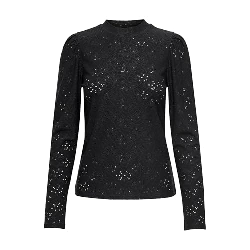 ONLY Damen ONLSMILLA Life L/S Puff TOP JRS Langarmshirt, Black, M von ONLY