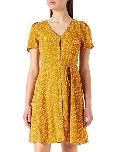 ONLY Damen Onlsonja Life S/S Dress Noos Wvn Kleid, Chai Tea /AOP:DOT W MACADAMIA, 38 (Herstellergröße: M) von ONLY