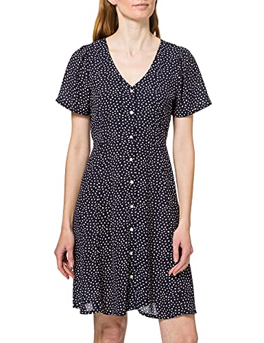 ONLY Damen Onlsonja Life S/S Dress Noos Wvn Kleid, Night Sky/Aop:dot W Macadamia, 34 EU von ONLY