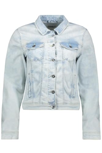 ONLY Damen ONLTIA LS DNM Jacket MAS528 Jeansjacke, Light Blue Bleached Denim, 38 von ONLY