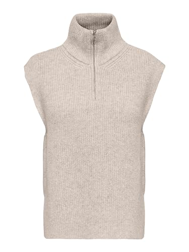 ONLY Damen ONLTIA Life Highneck Vest KNT NOOS Pullover, Pumice Stone/Detail:Melange, L von ONLY