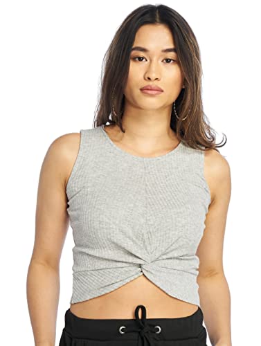 ONLY Damen ONLTINE S/L Knot TOP JRS T-Shirt, Light Grey Melange, L von ONLY