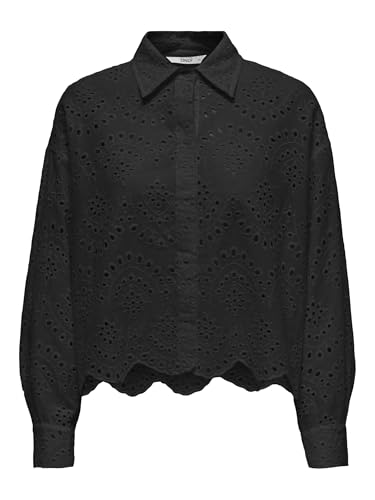 ONLY Damen ONLVALAIS L/S Shirt WVN NOOS Langarmbluse, Black, Small von ONLY