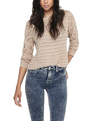 ONLY Damen ONLVANESSA L/S CC KNT Pullover, Humus, L von ONLY