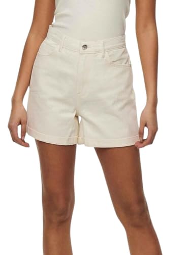 ONLY Damen ONLVEGA HW MOM DNM NOOS Shorts, Ecru, M von ONLY