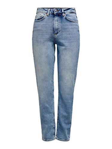 ONLY Damen ONLVENEDA MOM Jeans DNM REA7452 NOO 15193864, Light Blue Denim, M/32 von ONLY