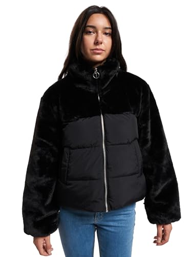 ONLY Damen ONLWANJA FUR Puffer Mix Jacket CC OTW Jacke, Black, L von ONLY