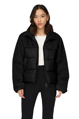 ONLY Damen ONLWANJA FUR Puffer Mix Jacket CC OTW Pufferjacket, Black, XS von ONLY