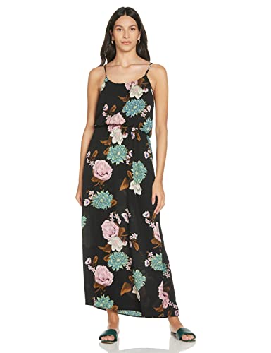 ONLY Damen Ärmelloses Maxi Blusenkleid | Lang Gepunktetes Print Tunika Dress | Spaghetti Träger ONLWINNER, Farben:Schwarz-2, Größe:34 von ONLY