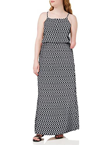 ONLY Damen Ärmelloses Maxi Blusenkleid | Lang Gepunktetes Print Tunika Dress | Spaghetti Träger ONLWINNER, Farben:Schwarz, Größe:36 von ONLY