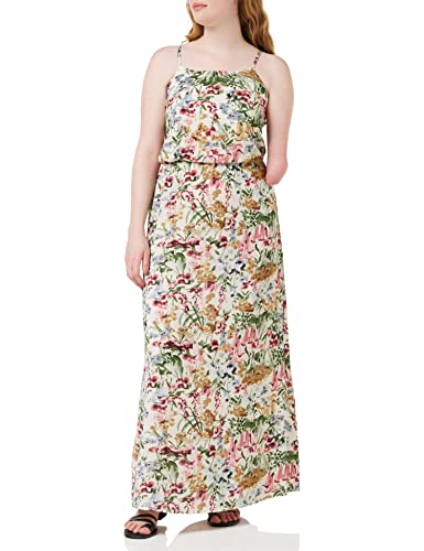 ONLY Damen Ärmelloses Maxi Blusenkleid | Lang Gepunktetes Print Tunika Dress | Spaghetti Träger ONLWINNER, Farben:Weiß, Größe:38 von ONLY