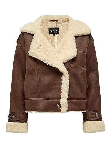 ONLY Damen ONLYLVA Faux Suede Bonded Jacket CC OTW Jacke, Toasted Coconut, XS von ONLY