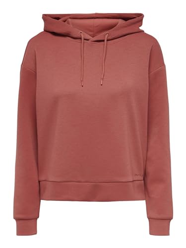 ONLY Damen ONPLOUNGE LS Hood SWT NOOS Kapuzenpullover, Mineral Red, 32 von ONLY