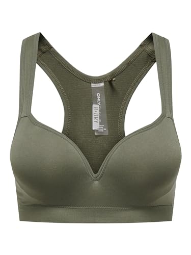 ONLY Damen ONPMARTINE-2 Seam Bra NOOS Sport-BH, Dusty Olive, Small von ONLY