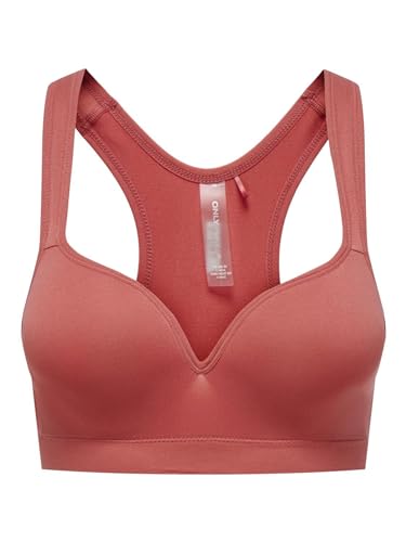 ONLY Damen ONPMARTINE-2 Seam Bra NOOS Sport-BH, Mineral Red, Small von ONLY