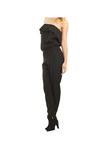 ONLY Damen Off-Shoulder Jumpsuit Overall Einteiler Einfarbig Schulterfrei Onesie, Farbe:Schwarz, Größe:36 von ONLY