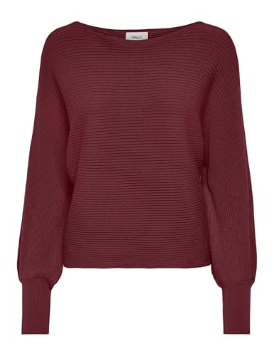 ONLY Damen Onladaline L/S Short Pullo KNT Noos Strickpullover Mit U-Boot-Ausschnitt 15226298 ,Cabernet ,XXL von ONLY