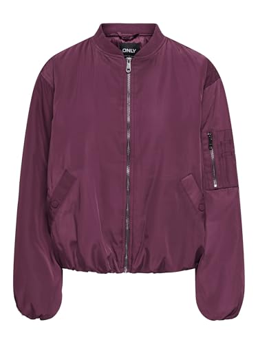 ONLY Damen Onladel Life Oversized Bomber Cc OTW, Mauve Wine, l von ONLY