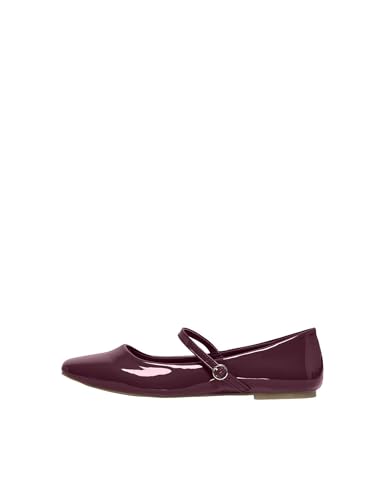 ONLY Damen Onlakira-3 Pu Mary Jane Ballerina, Burgundy, 36 EU von ONLY