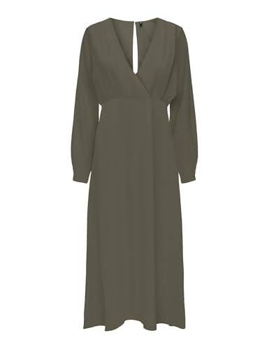 ONLY Damen Onlalma Life Vis Jen Long Dress Solid Kleid, Kalamata, Small von ONLY
