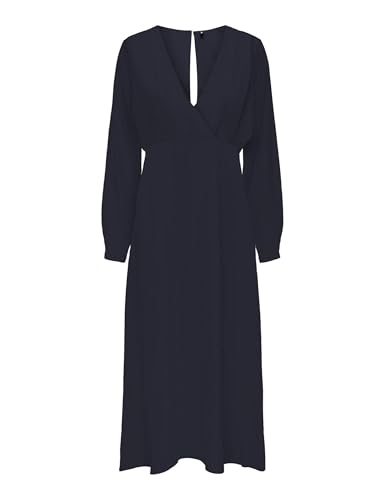 ONLY Damen Onlalma Life Vis Jen Long Dress Solid Kleid, Night Sky, L von ONLY