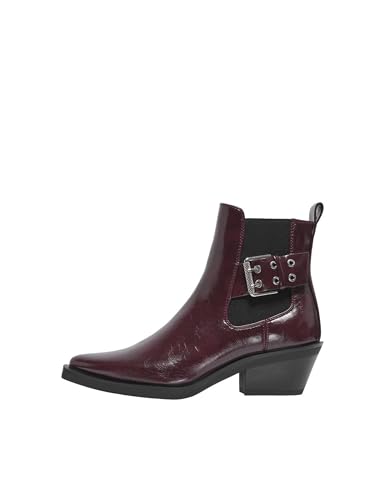 ONLY Damen Onlamie-1 Buckle Boot, Burgundy, 41 EU von ONLY