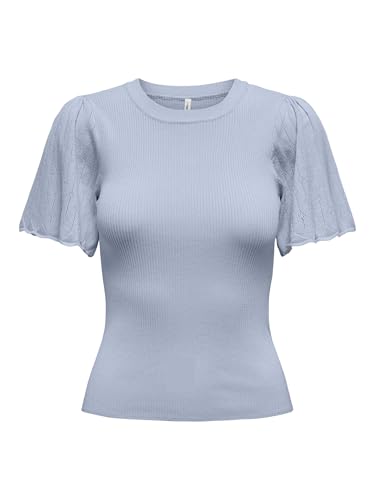 ONLY Damen Onlanjelica Ss Detail O-Neck KNT, Soft Chambray, X-Large von ONLY