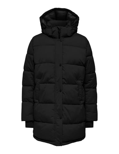 ONLY Damen ONLANN Premium Puffer Coat MID-Long OTW Mantel, Schwarz, S von ONLY