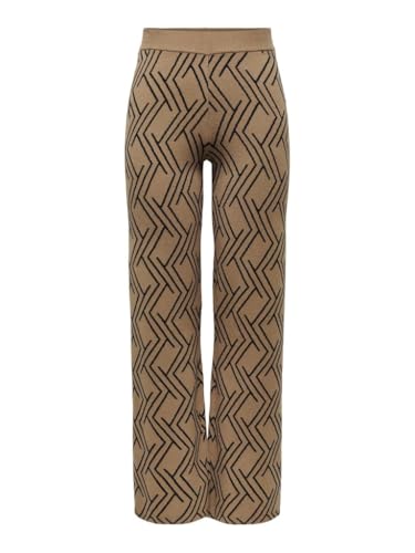 ONLY Damen Onlanny Jq Pants KNT Hose, Birch/Pattern:Black, X-Small von ONLY