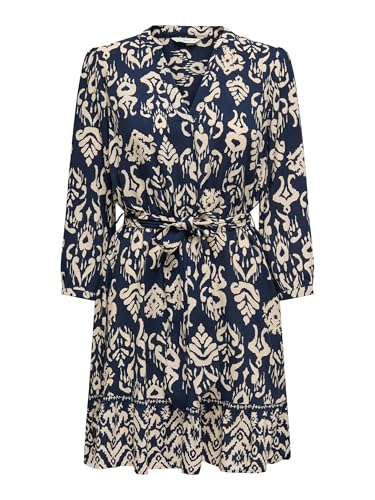 ONLY Damen Onlantonia Life 3/4 Short Dress WVN, Cloud Dancer, M von ONLY