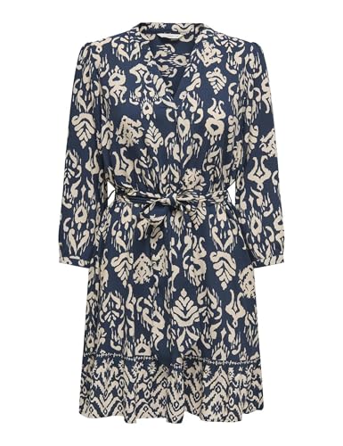 ONLY Damen Onlantonia Life 3/4 Short Dress WVN, Cloud Dancer, XS von ONLY