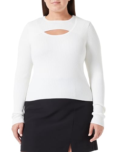 ONLY Damen Onlashley Ls Peakaboo Oneck Knt, Cloud Dancer, XS von ONLY